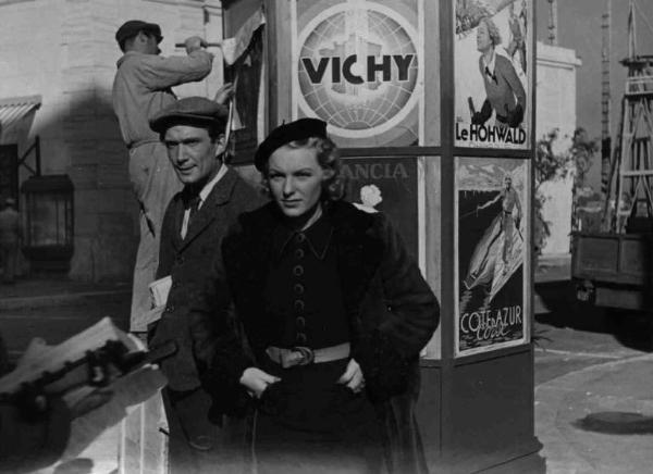 Set del film "Batticuore" - Regia Mario Camerini - 1939 - Gli attori Maurizio D'Ancora e Assia Noris