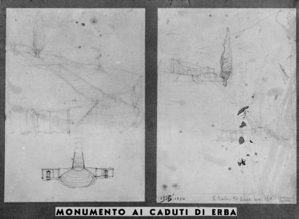 Schizzo preliminare per il Monumento ai caduti di Erba