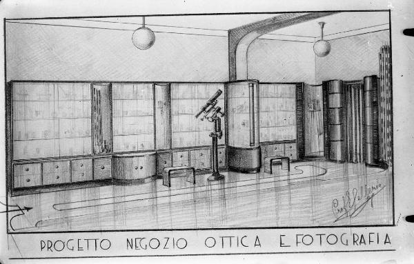 Pavia - Strada Nuova 98 - Chiolini & Turconi - interno - bozzetto