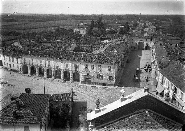 Cava Manara (Pv) - veduta dall'alto - via - chiesa - S.Agostino