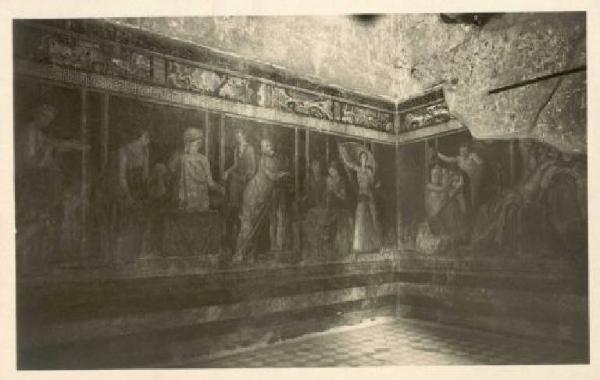 Dipinto murale - Scena di sacrificio e offerta - Pompei - Villa dei misteri Dionisiaci