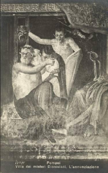 Dipinto murale - Scena satiresca - Pompei - Villa dei misteri Dionisiaci