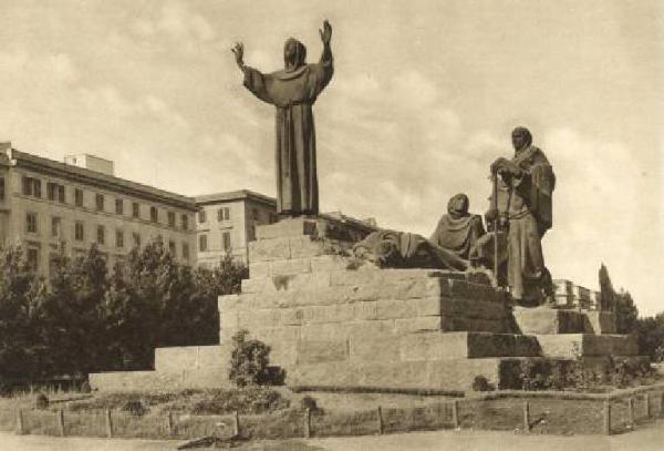 Monumento celebrativo - Monumento a S. Francesco d'Assisi - Giuseppe Tonnini - Roma - Piazza S. Giovanni Laterano