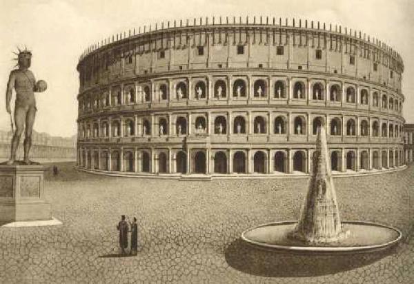 Roma - Anfiteatro Flavio o Colosseo - Ricostruzione immaginaria