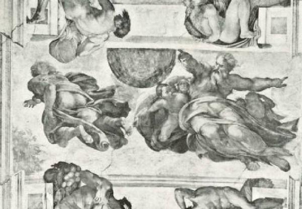 Dipinto murale - Creazione degli astri e delle piante - Michelangelo Buonarroti - Città del Vaticano - Cappella Sistina - Volta - Storie Centrali