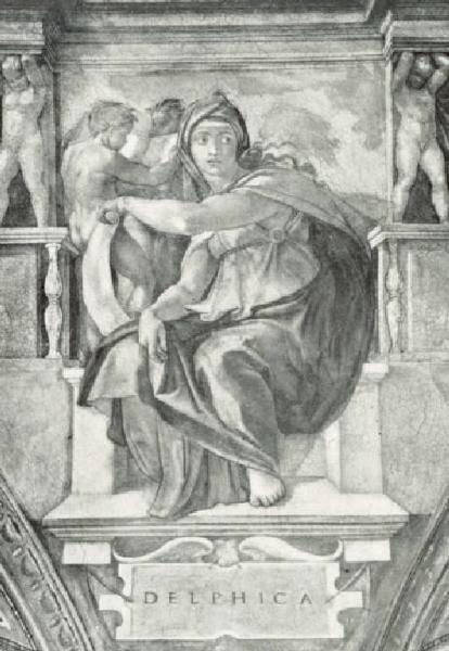 Dipinto murale - La Sibilla Delfica - Michelangelo Buonarroti - Città del Vaticano - Cappella Sistina - Volta - Sibille e Profeti