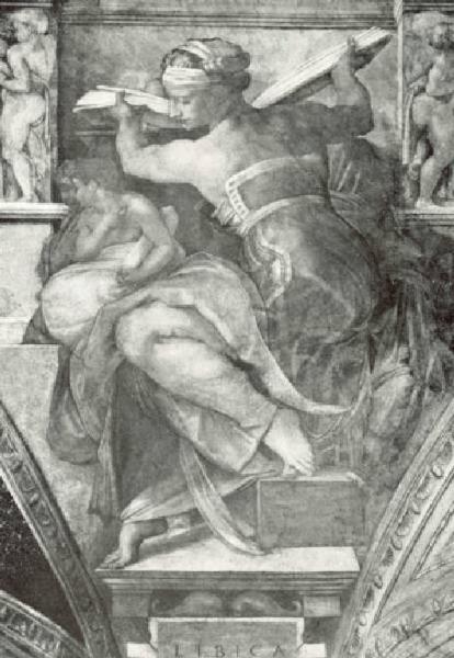 Dipinto murale - La Sibilla Libica - Michelangelo Buonarroti - Città del Vaticano - Cappella Sistina - Volta - Sibille e Profeti