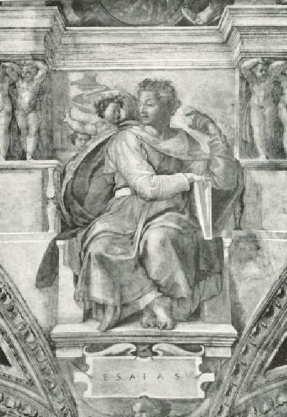 Dipinto murale - Il Profeta Isaia - Michelangelo Buonarroti - Città del Vaticano - Cappella Sistina - Volta - Sibille e Profeti