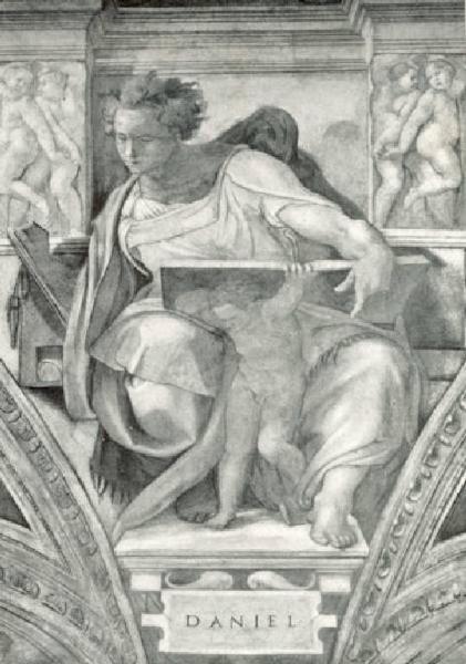 Dipinto murale - Il Profeta Daniele - Michelangelo Buonarroti - Città del Vaticano - Cappella Sistina - Volta - Sibille e Profeti