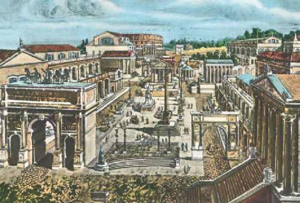 Stampa - Il Foro Romano visto dal Campidoglio - Emilio Laurenti