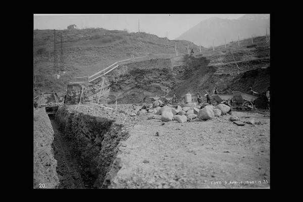 Società Elettrica Cisalpina - Canale Cedegolo Esine - Cantiere - Scavo