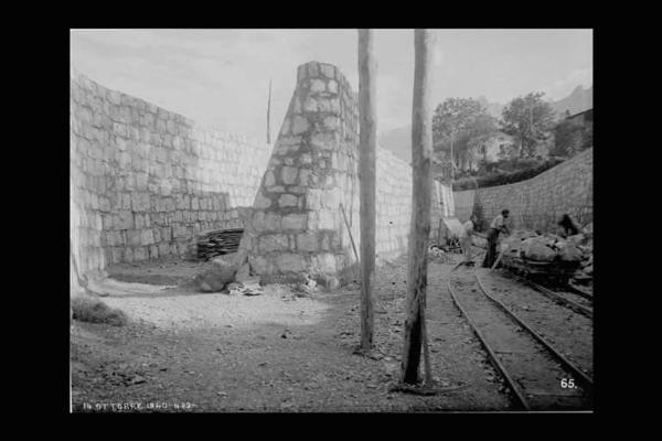 Società Elettrica Cisalpina - Valle Camonica - Cantiere - Opere di canalizzazione - Argini in pietra