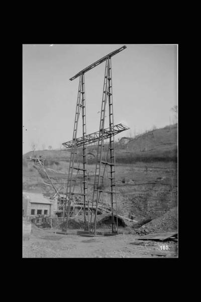 Società Elettrica Cisalpina - Cividate Camuno - Centrale idroelettrica - Cantiere - Traliccio