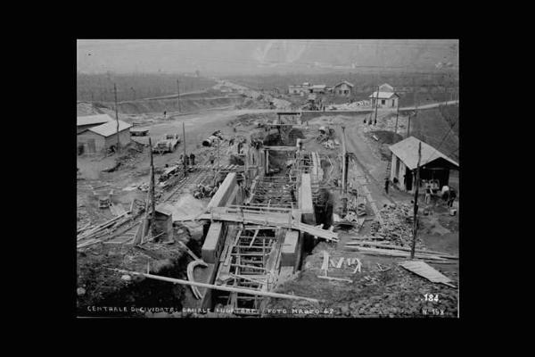 Società Elettrica Cisalpina - Cividate Camuno - Centrale idroelettrica - Cantiere - Canale fugatore