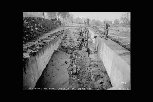 Torrente Cobello - Alluvione - Lavori di sgombro dai detriti