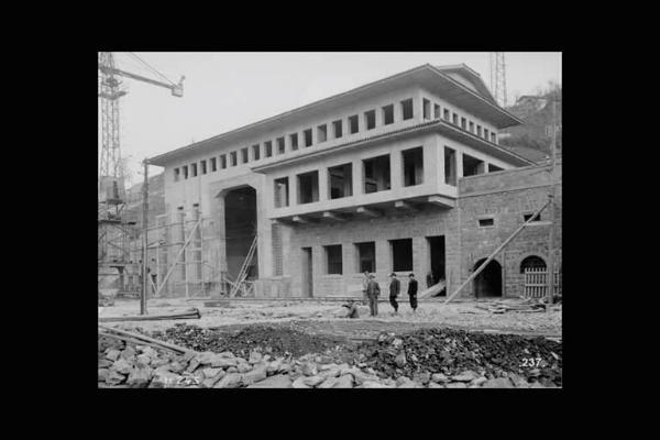 Società Elettrica Cisalpina - Cividate Camuno - Centrale idroelettrica - Cantiere - Edificio montaggi