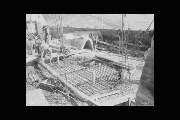 Società Edison - Lago Pantano d'Avio - Diga - Cantiere - Operai al lavoro