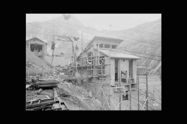 Società Edison - Lago Pantano d'Avio - Diga - Cantiere - Stazione di teleferica