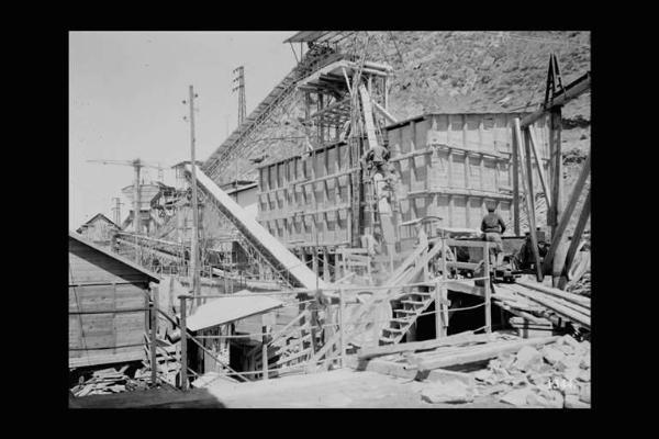 Società Edison - Lago d'Arno - Diga - Cantiere - Nastro trasportatore