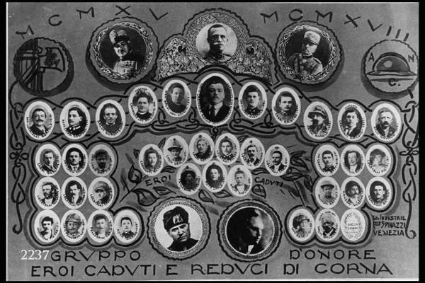 Caduti e reduci di Corna della Grande Guerra.