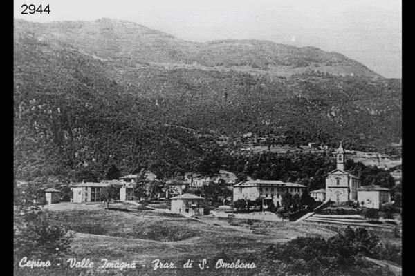 Cartolina di Cepino. In basso: "Cepino - Valle Imagna - Fraz. di S.Omobono".