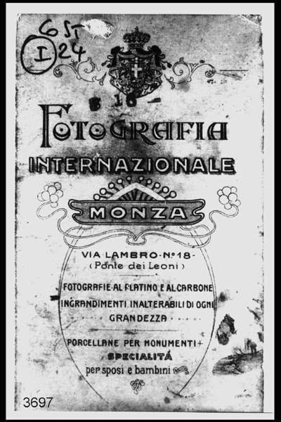 Riproduzione del marchio commerciale dello studio "Fotografia Internazionale Monza".