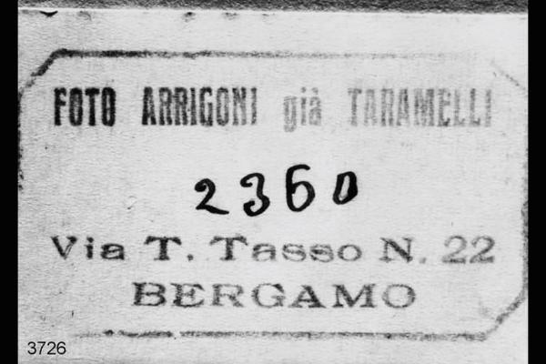Riproduzione del timbro commerciale dello studio fotografico Arrigoni, già Taramelli.