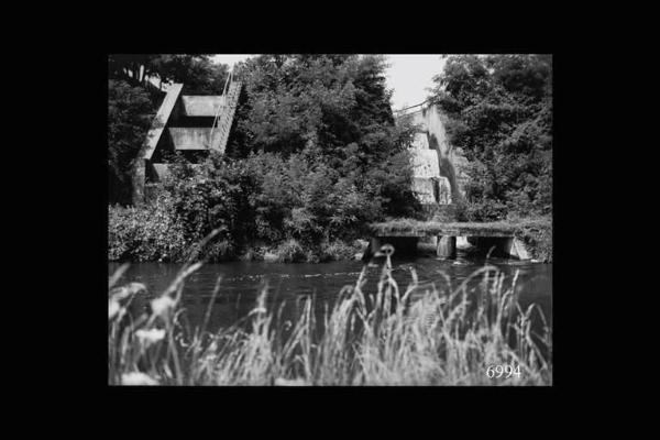 Canale Principale Villoresi. Manufatto di salto e scaricatori in Naviglio Martesana e Fiume Adda.