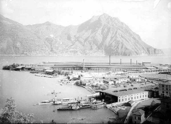 Lago d'Iseo - Cantiere Ilva e piroscafi attraccati