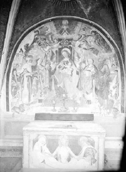 Dipinto murale - Madonna in trono con Bambino e Santi - Lovere - Basilica di S. Maria in Valvendra