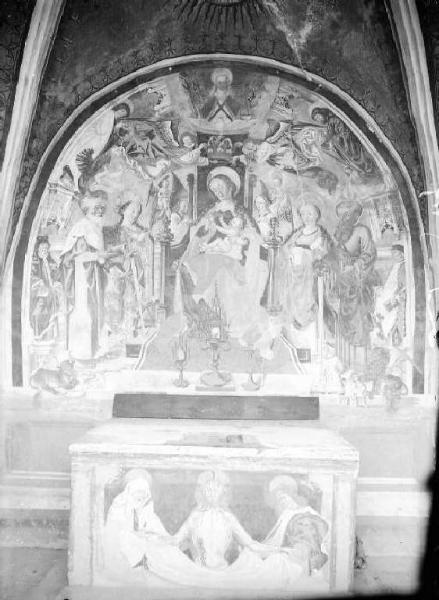 Dipinto murale - Madonna in trono con Bambino e Santi - Lovere - Basilica di S. Maria in Valvendra