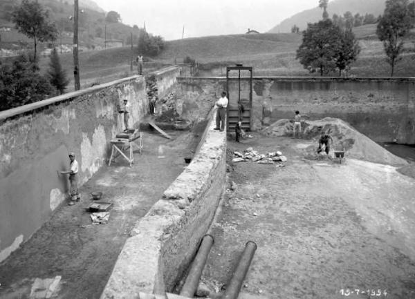 Malegno - Località Lanico - Cantiere - Impresa Boffelli - Operai al lavoro