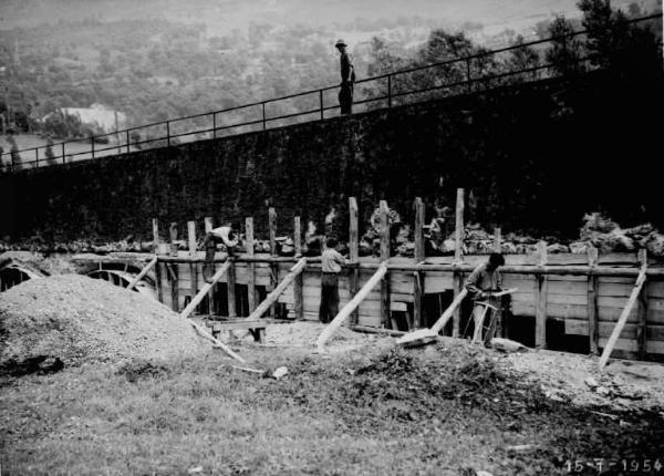 Malegno - Località Lanico - Cantiere - Impresa Boffelli - Operai al lavoro