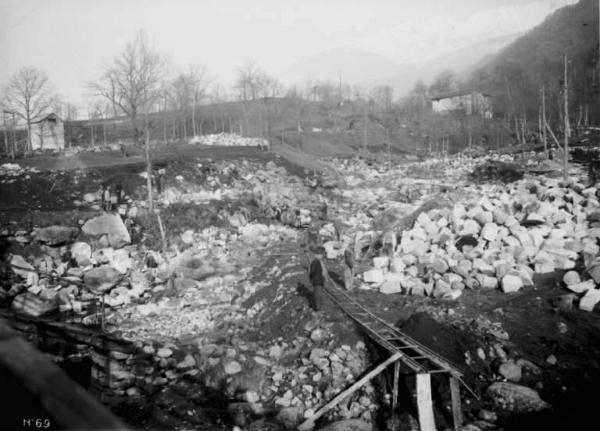 Società Elettrica Cisalpina - Lago Salarno - Cantiere - Operai al lavoro