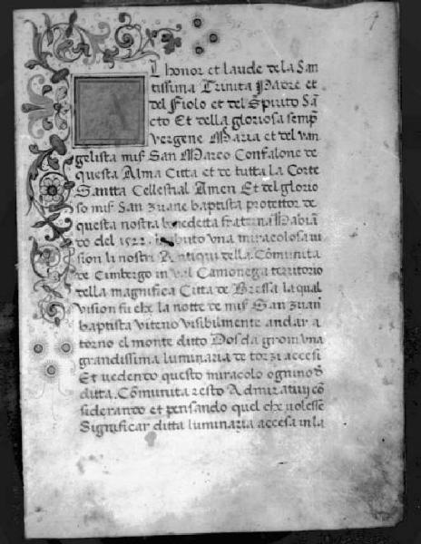 Pagina di codice miniato - Museo Camuno