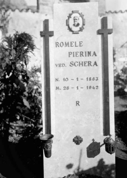 Tomba Pierina Romele Schera - Lapide