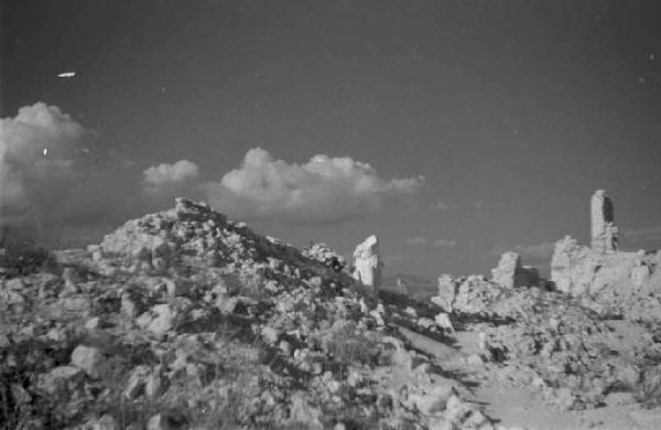 Montecassino. Macerie dell'Abbazia distrutta dai bombardamenti