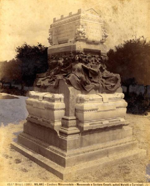 Scultura - Monumento sepolcrale - Edicola Gaetano Casati - Gaetano Moretti - Antonio Carminati - Milano - Cimitero Monumentale