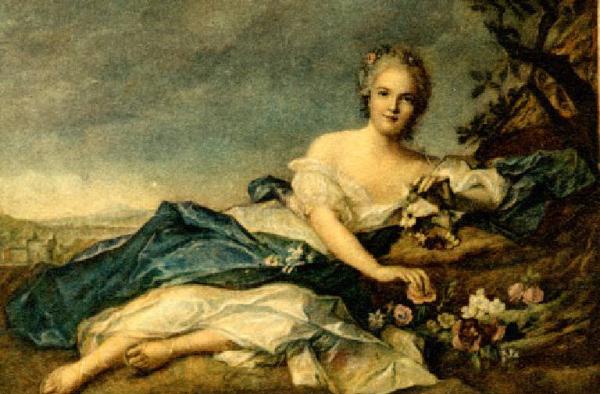 Dipinto - Ritratto femminile - Ritratto di Enrichetta di Francia come Flora - Jean-Marc Nattier - Firenze - Palazzo Pitti - Appartamenti Reali