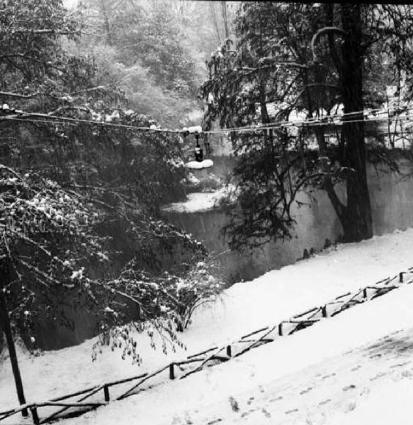 Milano - Scorcio dei Giardini Pubblici sotto la neve