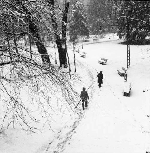 Milano - Scorcio dei Giardini Pubblici sotto la neve