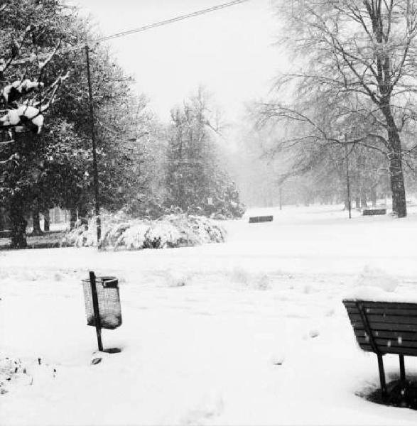 Milano - Scorcio dei Giardini Pubblici sotto la neve