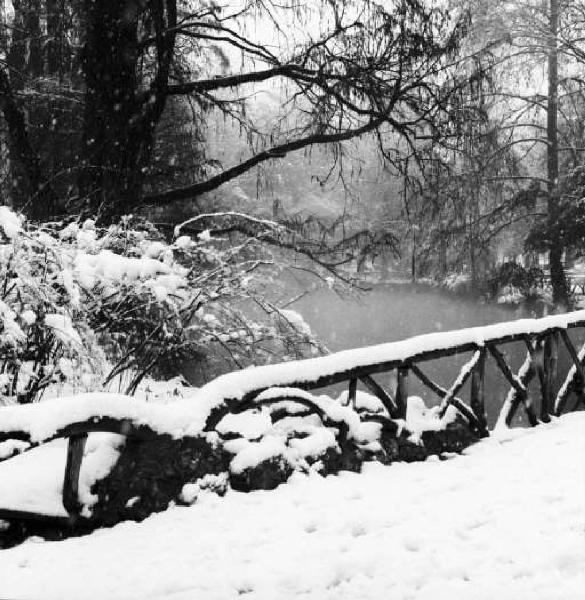 Milano - Scorcio dei Giardini Pubblici sotto la neve