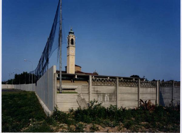 Bollate - via Attimo - campo sportivo - chiesa di San Martino - campanile