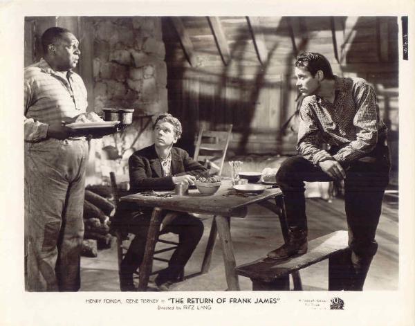 Scena del film "Il vendicatore di Jesse il bandito" - regia Fritz Lang - 1940 - attori Henry Fonda e Jackie Cooper