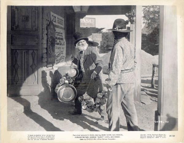 Scena del film "El Paso" - regia Lewis R. Foster - 1949 - attore George 'Gabby' Hayes