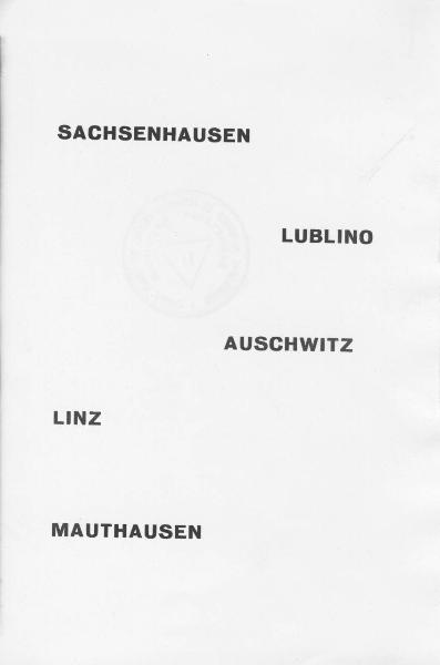 Didascalie - Nazismo - Nomi dei campi di concentramento: Sachsenhausen, Lublino, Auschwitz, Linz, Mauthausen