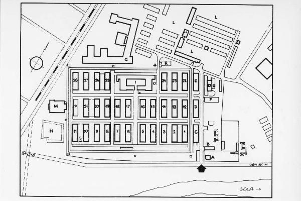 Planimetria di Auschwitz, campo I - Nazismo - Campo di concentramento