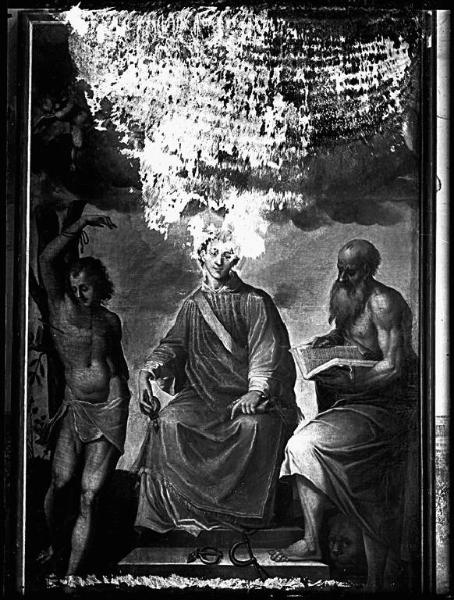 Dipinto - "Santo in trono con San Sebastiano e San Girolamo"