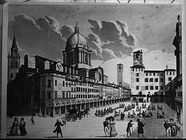 Incisione - Piazza dell'Erbe in Mantova